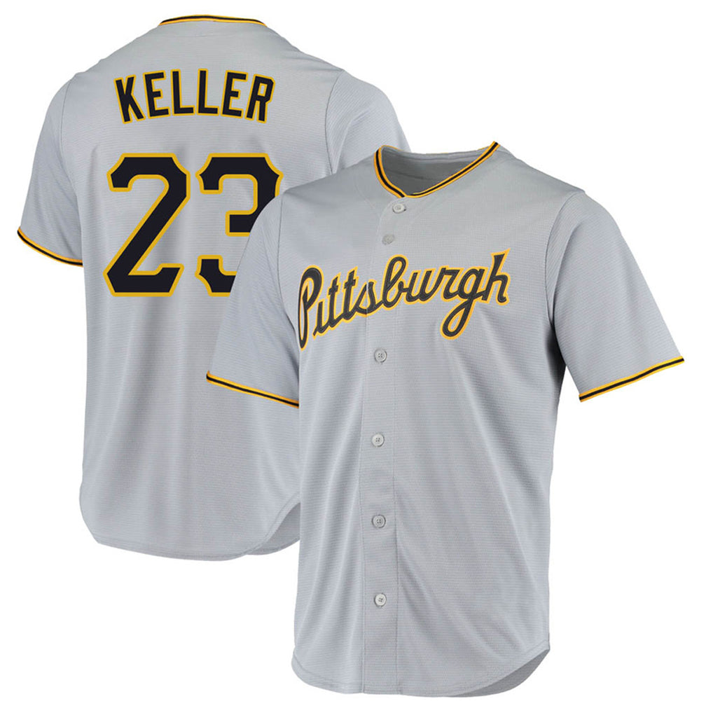 Seanshop P.Pirates #23 Mitch Keller Player Gray Road Home Game Stitched Jerseys