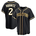 Seanshop P.Pirates #2 Spencer Horwitz Player Black Fashion Out Home Game Stitched Jerseys