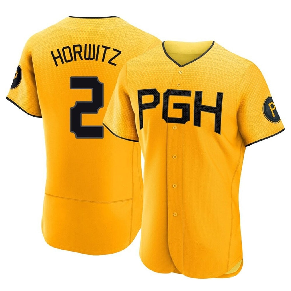 Seanshop P.Pirates #2 Spencer Horwitz Player Gold City Connect Home Limited Elite Stitched Jerseys