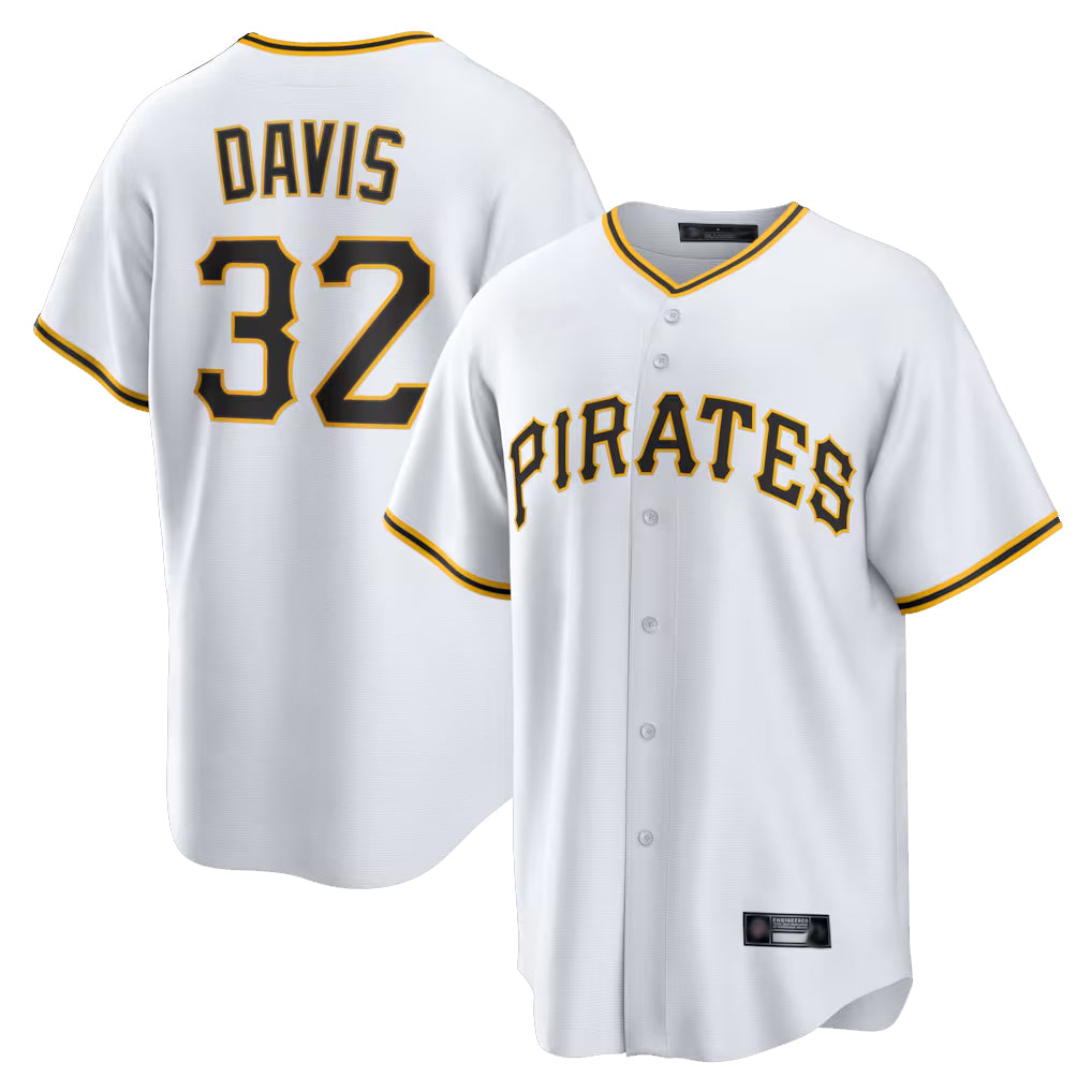 Seanshop P.Pirates #32 Henry Davis Player White Home Game Stitched Jerseys
