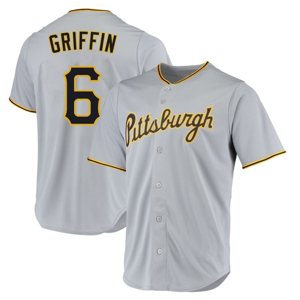 Seanshop P.Pirates #6 Konnor Griffin Player Gray Road Home Game Stitched Jerseys