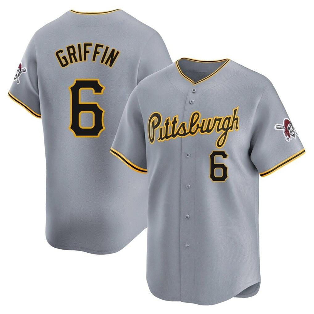 Seanshop P.Pirates #6 Konnor Griffin Player Gray Road Home Limited Stitched Jerseys