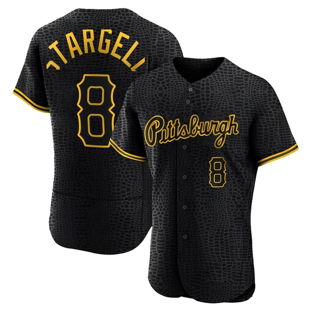 Seanshop P.Pirates #8 Willie Stargell Player Black Snake Skin City Home Limited Elite Stitched Jerseys