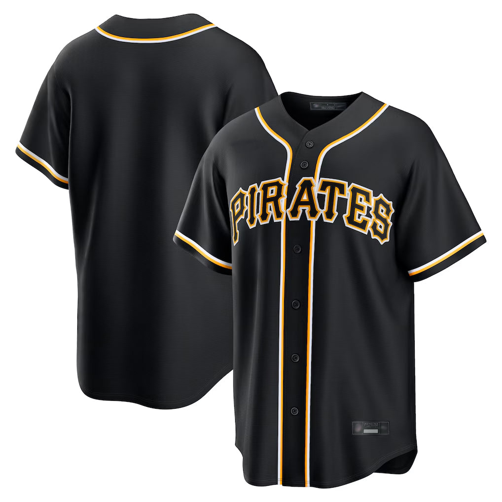 Seanshop P.Pirates Blank Player Black Fashion Out Home Game Stitched Jerseys