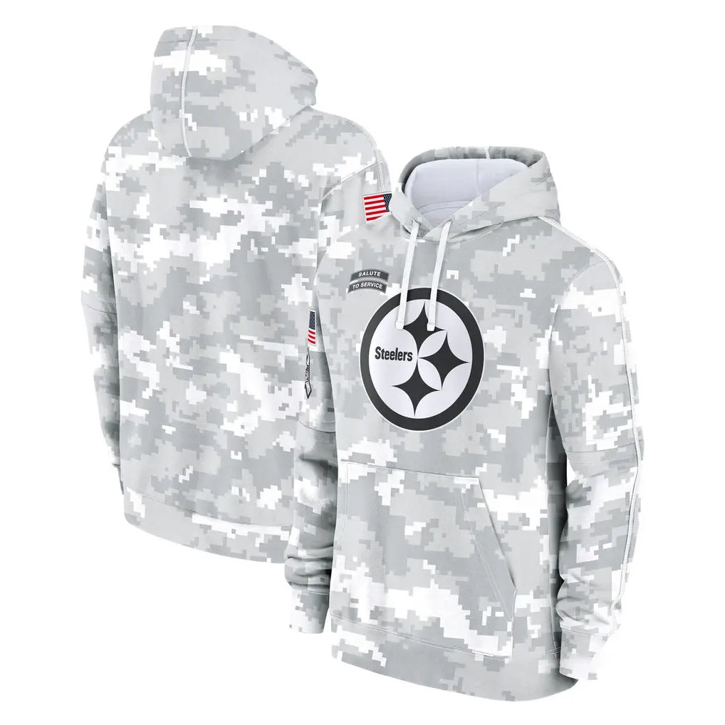 Seanshop P.Steelers Arctic Camo Limited Salute to Service Pullover Hoodies Game Blank Player Stitched Jerseys