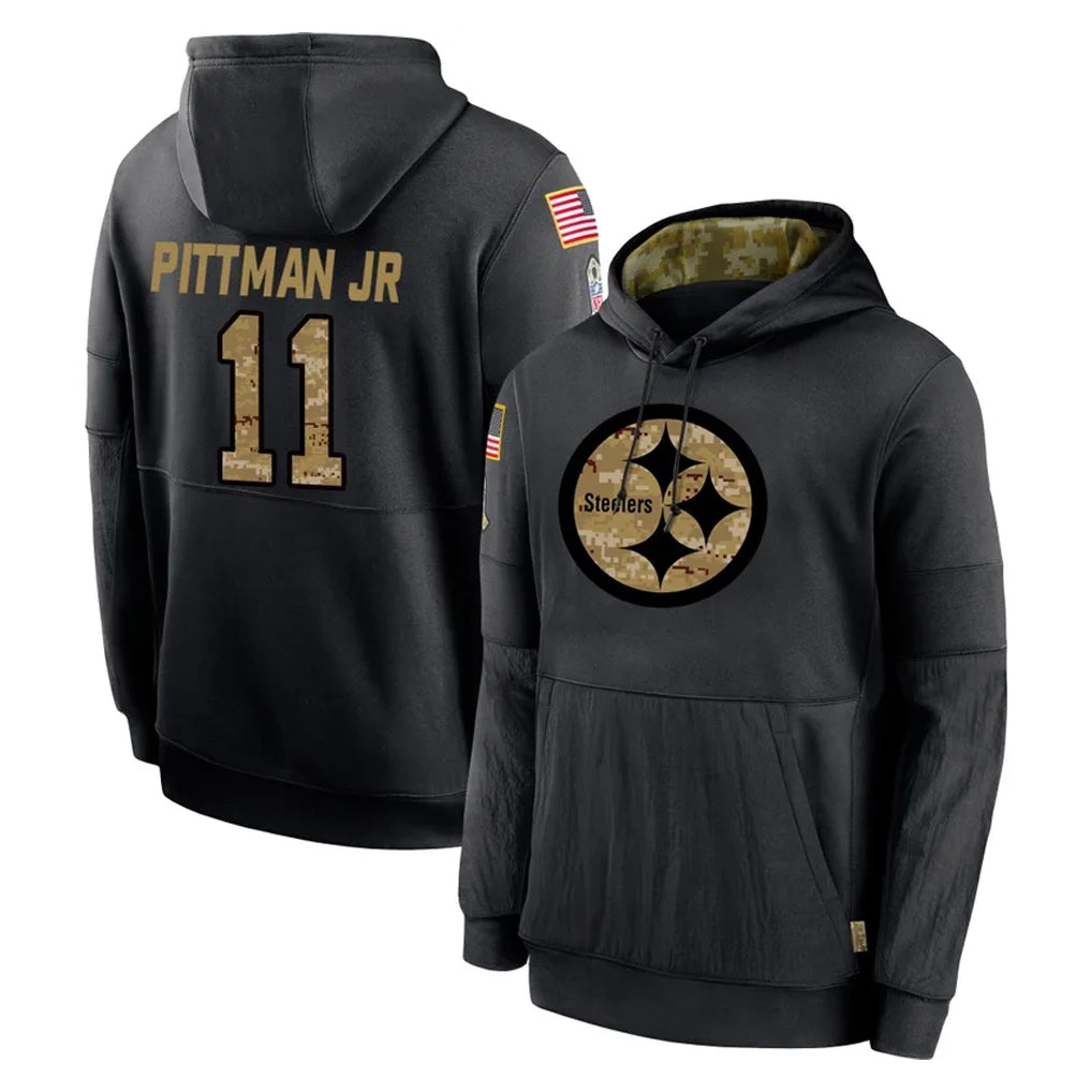 Seanshop P.Steelers #11 Michael Pittman Jr. Player Black Salute to Service Hoodies Limited Game Stitched Jerseys