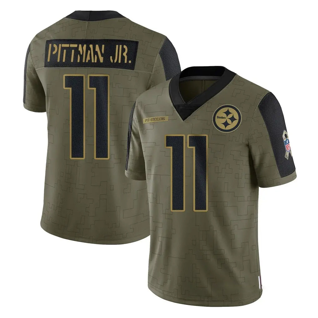 Seanshop P.Steelers #11 Michael Pittman Jr. Player Olive Salute To Service Limited Game Stitched Jerseys