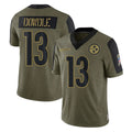 Seanshop P.Steelers #13 Rico Dowdle Player Olive Salute To Service Limited Game Stitched Jerseys