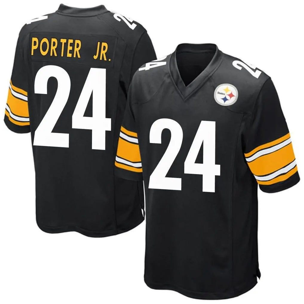 Seanshop P.Steelers #24 Joey Porter Jr. Player Black Game Home Stitched Jerseys