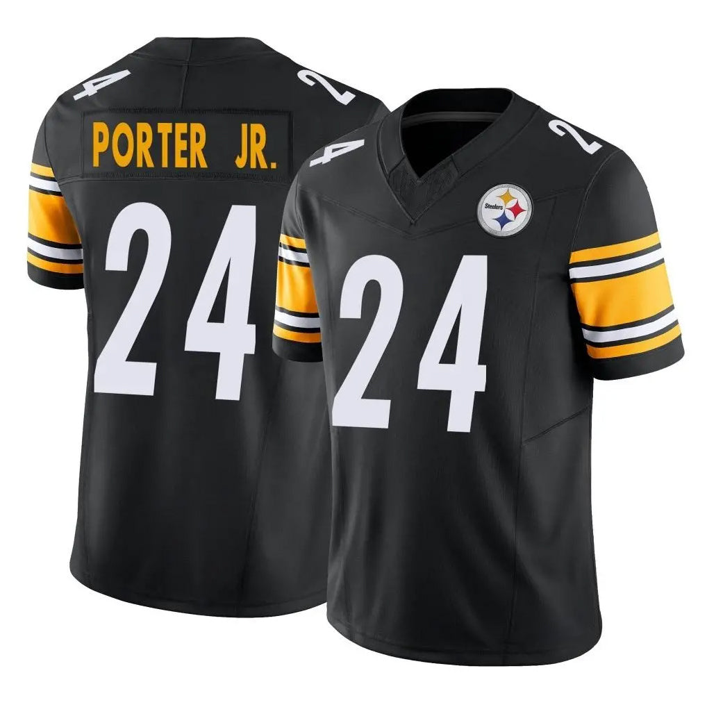 Seanshop P.Steelers #24 Joey Porter Jr. Player Black Limited Vapor F.U.S.E. Home Game Stitched Jerseys