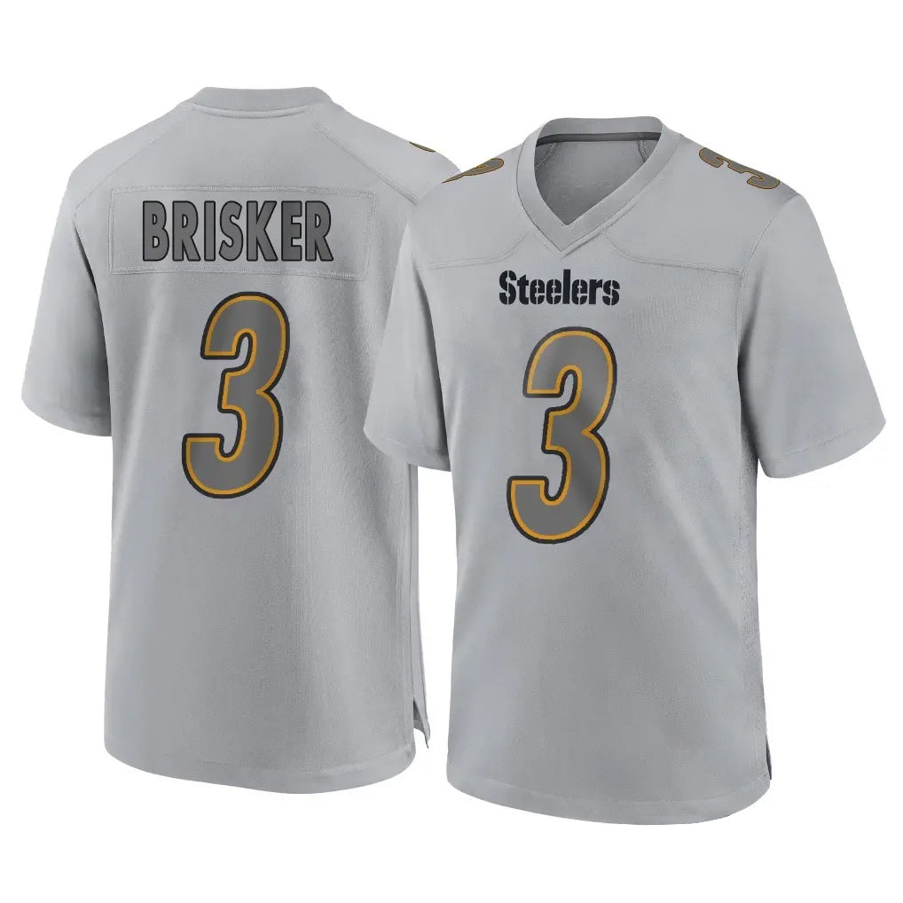 Seanshop P.Steelers #3 Jaquan Brisker Player Gray Atmosphere Fashion Home Game Stitched Jerseys