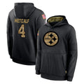 Seanshop P.Steelers #4 DK Metcalf Player Black Salute to Service Hoodies Limited Game Stitched Jerseys