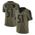 Seanshop P.Steelers #51 Nick Herbig Player Olive Salute To Service Limited Game Stitched Jerseys