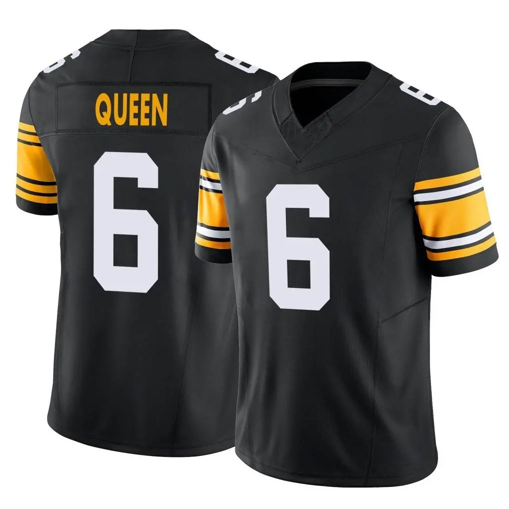 Seanshop P.Steelers #6 Patrick Queen Player Black Limited Alternate Vapor F.U.S.E. Home Game Stitched Jerseys