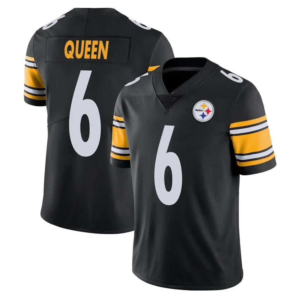 Seanshop P.Steelers #6 Patrick Queen Player Black Limited Vapor Untouchable Home Game Stitched Jerseys