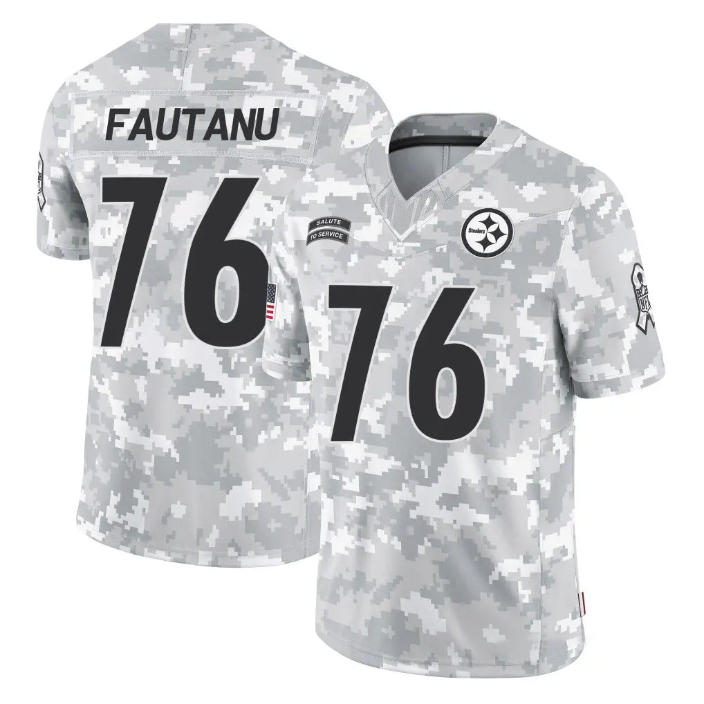 Seanshop P.Steelers #76 Troy Fautanu Player Arctic Camo Limited Salute To Service Home Game Stitched Jerseys