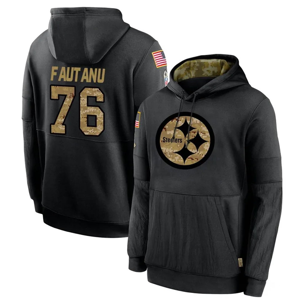 Seanshop P.Steelers #76 Troy Fautanu Player Black Salute to Service Hoodies Limited Game Stitched Jerseys