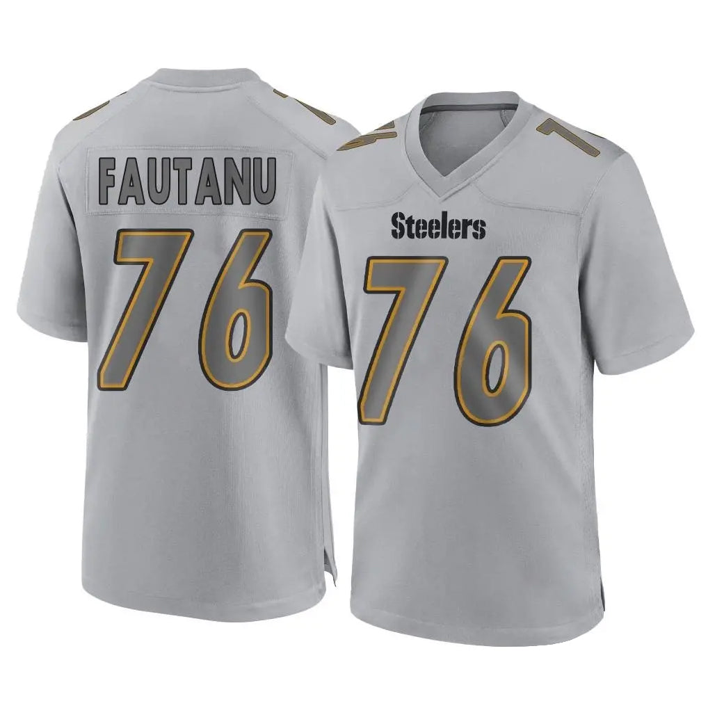 Seanshop P.Steelers #76 Troy Fautanu Player Gray Atmosphere Fashion Home Game Stitched Jerseys
