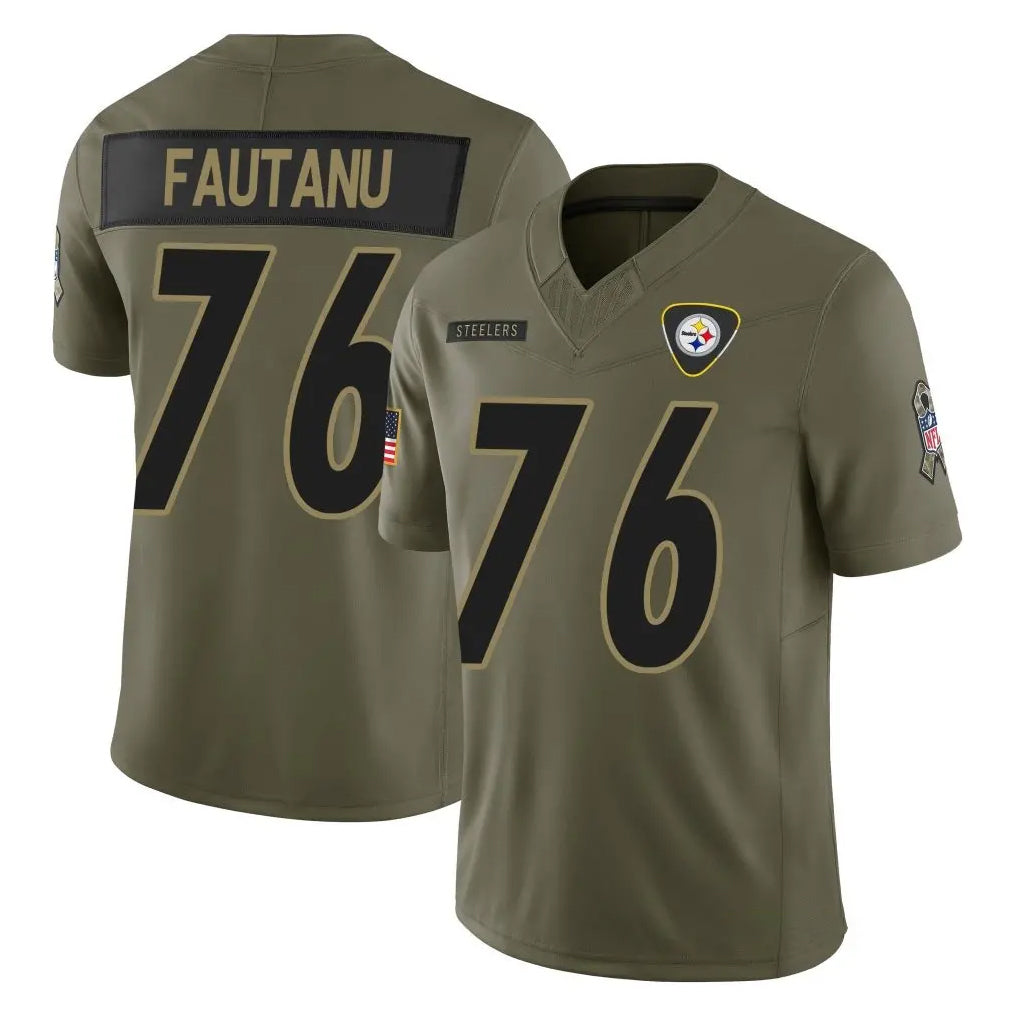 Seanshop P.Steelers #76 Troy Fautanu Player Olive 2025 Salute To Service Limited Home Game Stitched Jerseys