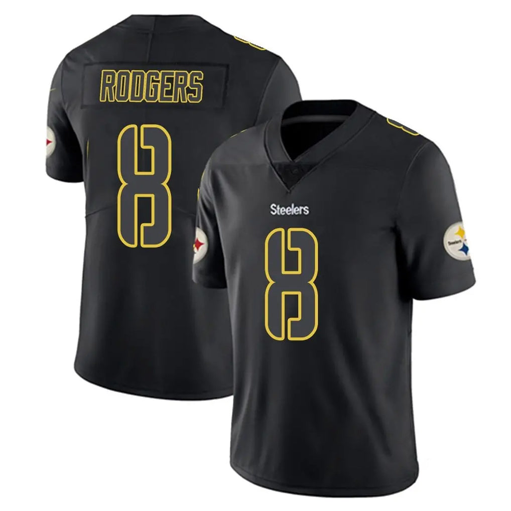 Seanshop P.Steelers #8 Aaron Rodgers Player Black Impact Limited Home Game Stitched Jerseys