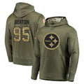 Seanshop P.Steelers #95 Keeanu Benton Player Olive Salute to Service Pullover Hoodie Home Game Stitched Jerseys