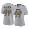 Seanshop P.Steelers #99 Derrick Harmon Player Gray Atmosphere Fashion Home Game Stitched Jerseys