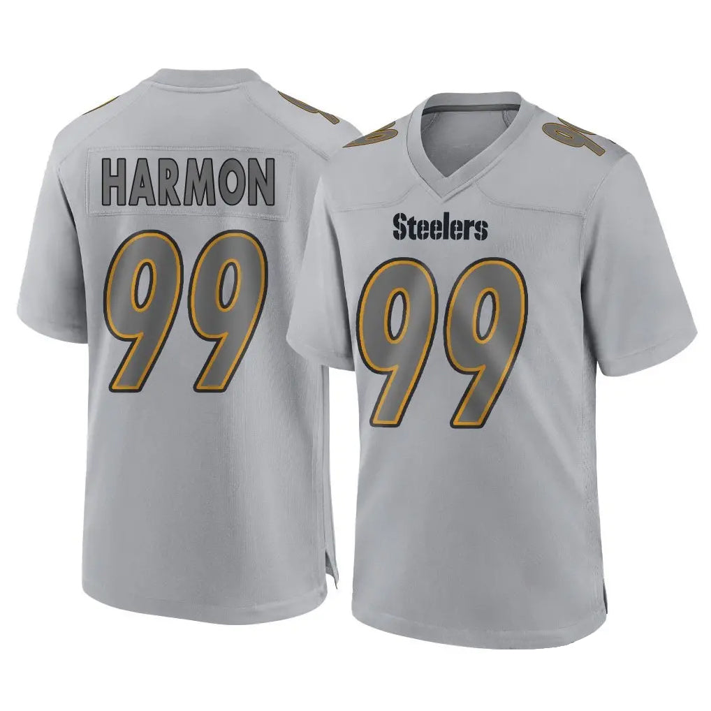Seanshop P.Steelers #99 Derrick Harmon Player Gray Atmosphere Fashion Home Game Stitched Jerseys