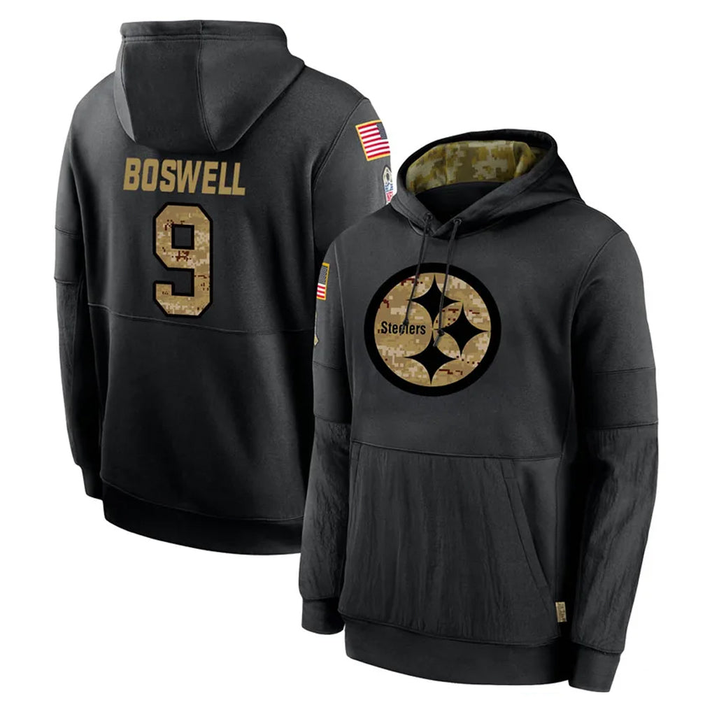 Seanshop P.Steelers #9 Chris Boswell Player Black Salute to Service Hoodies Limited Game Stitched Jerseys