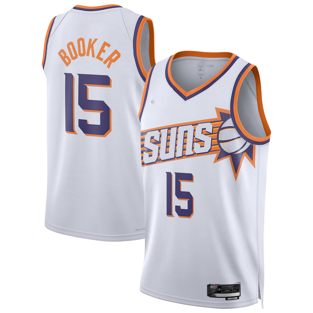 Leonaf P.Suns #15 Devin Booker White Swingman Player Jerseys - Association Edition
