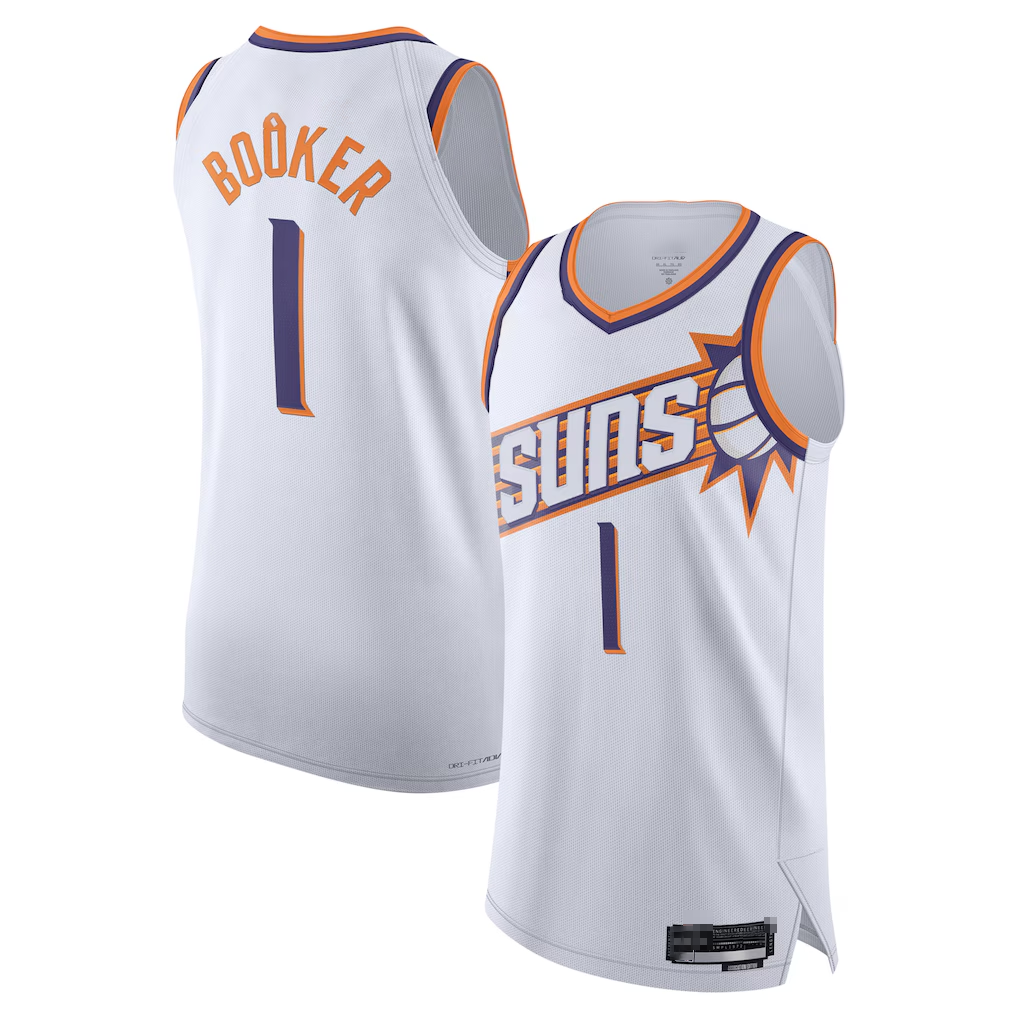Leonaf P.Suns #1 Devin Booker White Authentic Jerseys - Association Edition