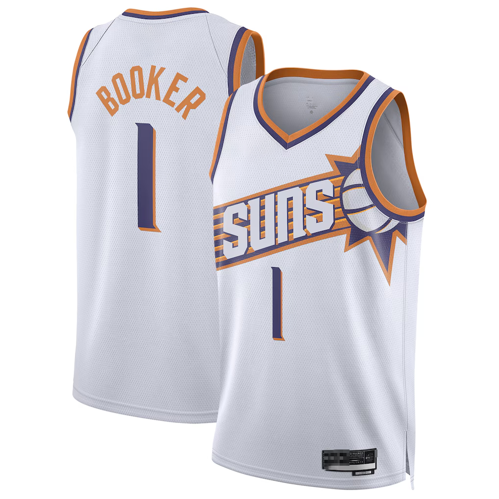 Leonaf P.Suns #1 Devin Booker White Swingman Jerseys - Association Edition