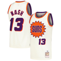 Seanshop P.Sunss #13 Steve Nash Mitchell & Ness Cream Chainstitch Swingman Jerseys