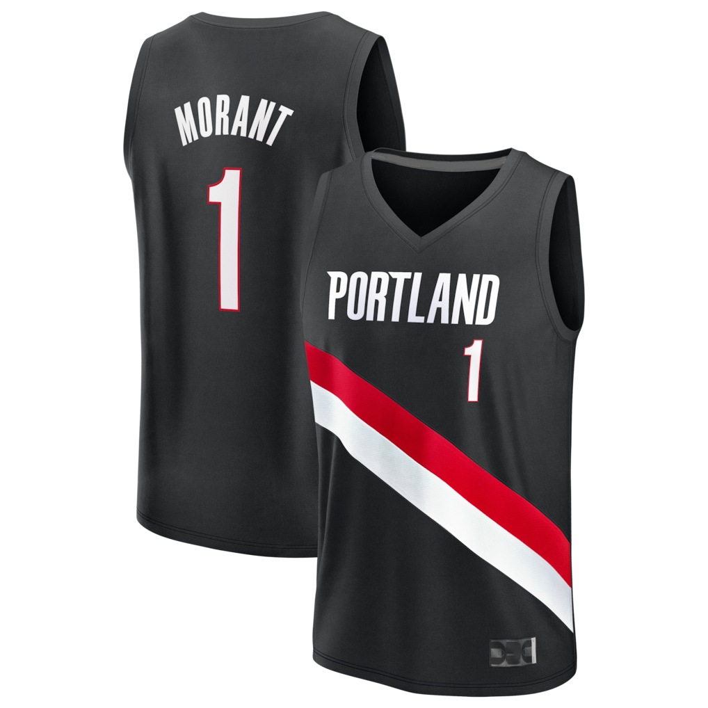 Seanshop PT.Blazers #1 Ja Morant Fanatics Black Fast Break Jerseys - Icon Edition