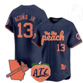 Seanshop A.Braves #13 Ronald Acuna Jr. NavyThe Big Peach Vapor Stitches Personalized Jersey