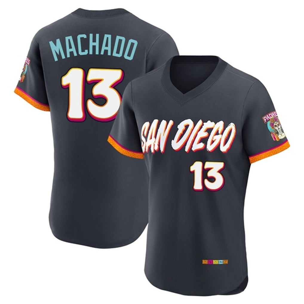 Seanshop S.Diego Padres #13 Manny Machado Player Obsidian 2026 City Connect Home Elite T-shirt Stitched Jerseys