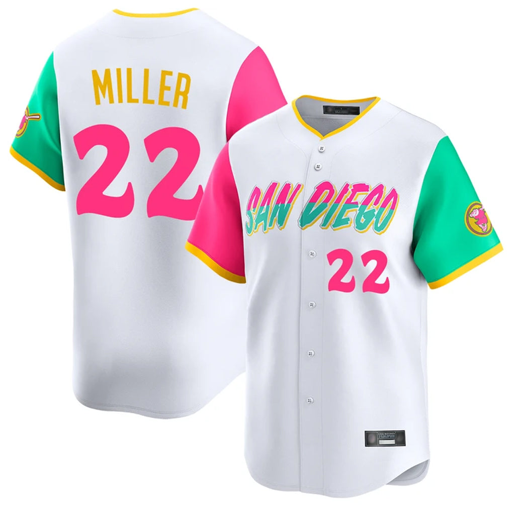 Seanshop S.Diego Padres #22 Mason Miller Player White City Connect Home Limited Stitched Jerseys