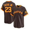 Seanshop S.Diego Padres #23 Fernando Tatis Jr Player Brown Home Cooperstown Collection Replica Game Stitched Jerseys