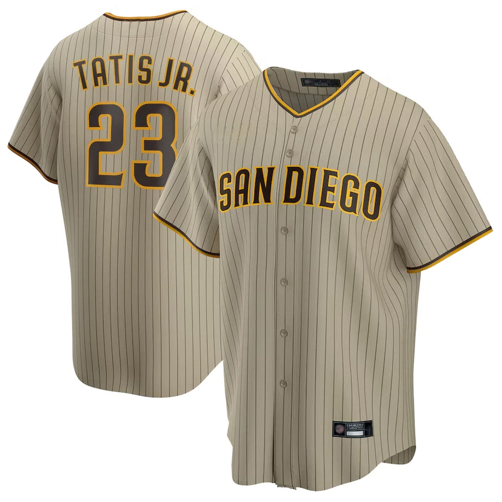 Seanshop S.Diego Padres #23 Fernando Tatis Jr Player Khaki Home Game Stitched Jerseys
