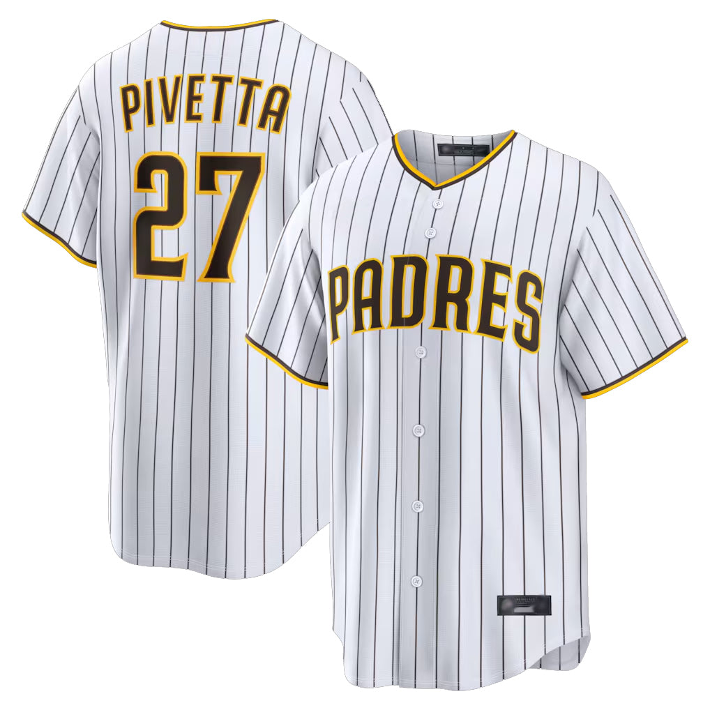 Seanshop S.Diego Padres #27 Nick Pivetta Player White Home Limited Stitched Jerseys
