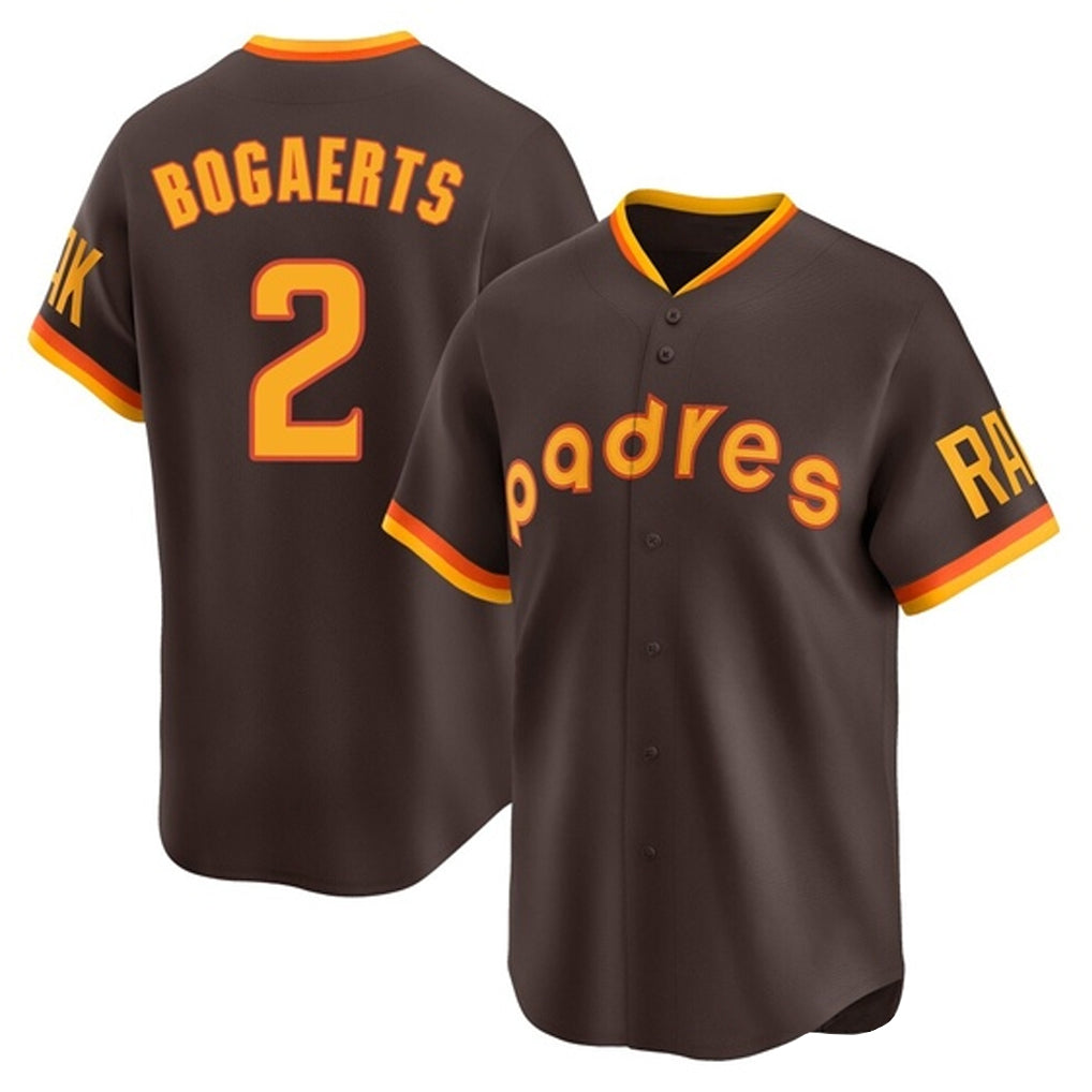 Seanshop S.Diego Padres #2 Xander Bogaerts Player Brown Home Cooperstown Collection Replica Game Stitched Jerseys