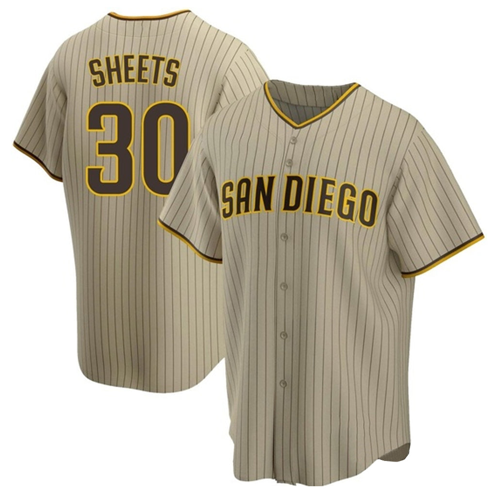 Seanshop S.Diego Padres #30 Gavin Sheets Player Khaki Home Game Stitched Jerseys