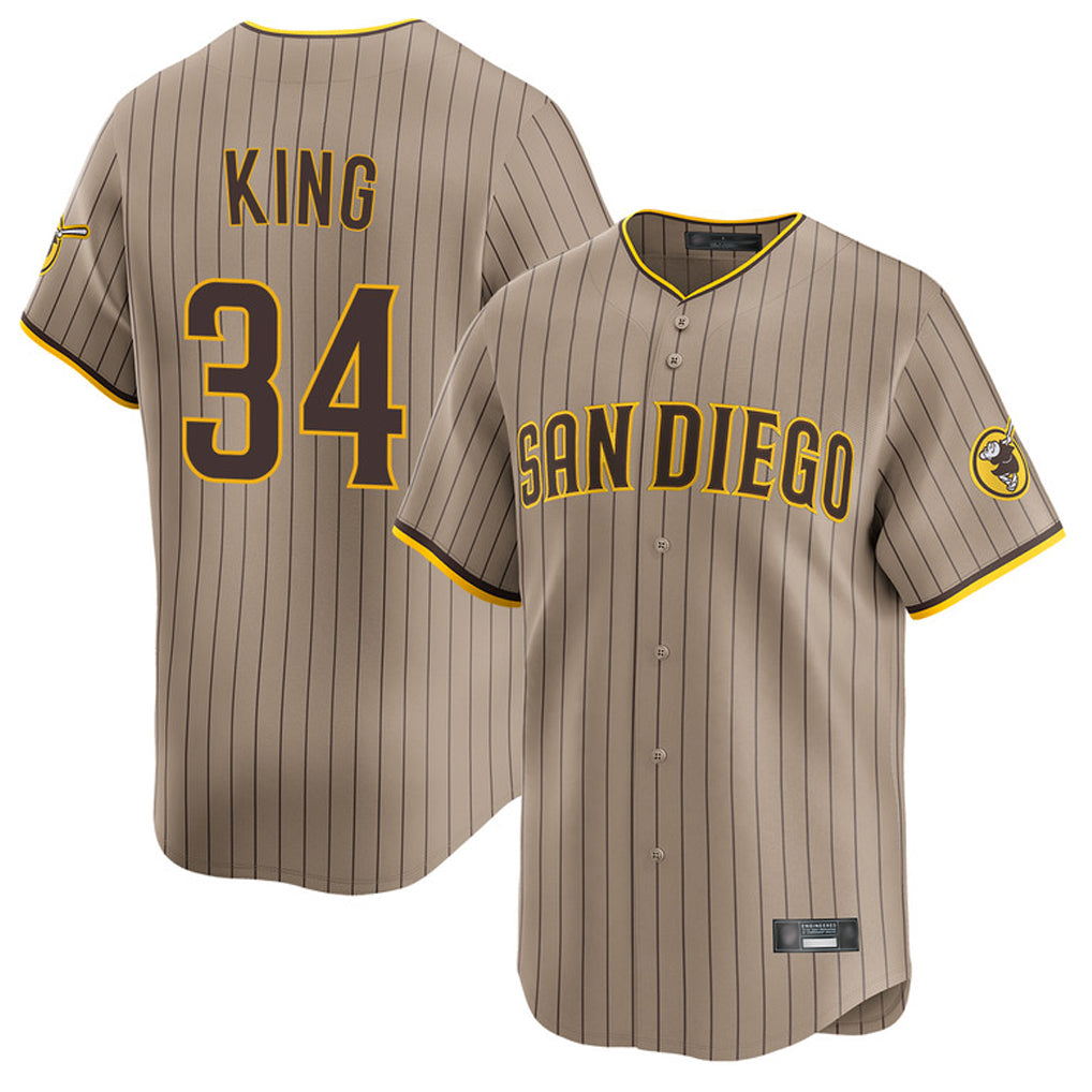 Seanshop S.Diego Padres #34 Michael King Player Khaki Home Limited Stitched Jerseys