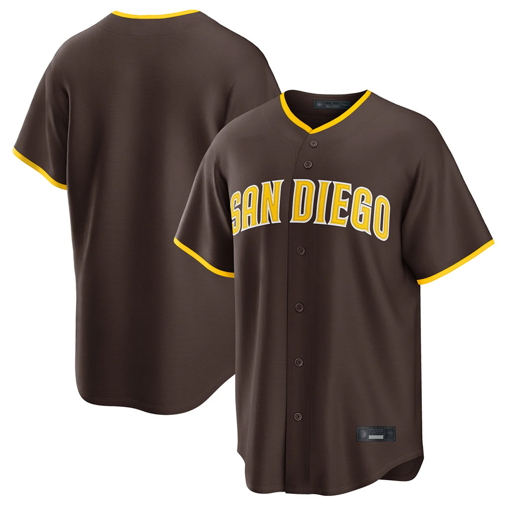 Seanshop S.Diego Padres Blank Player Brown Home Game Stitched Jerseys
