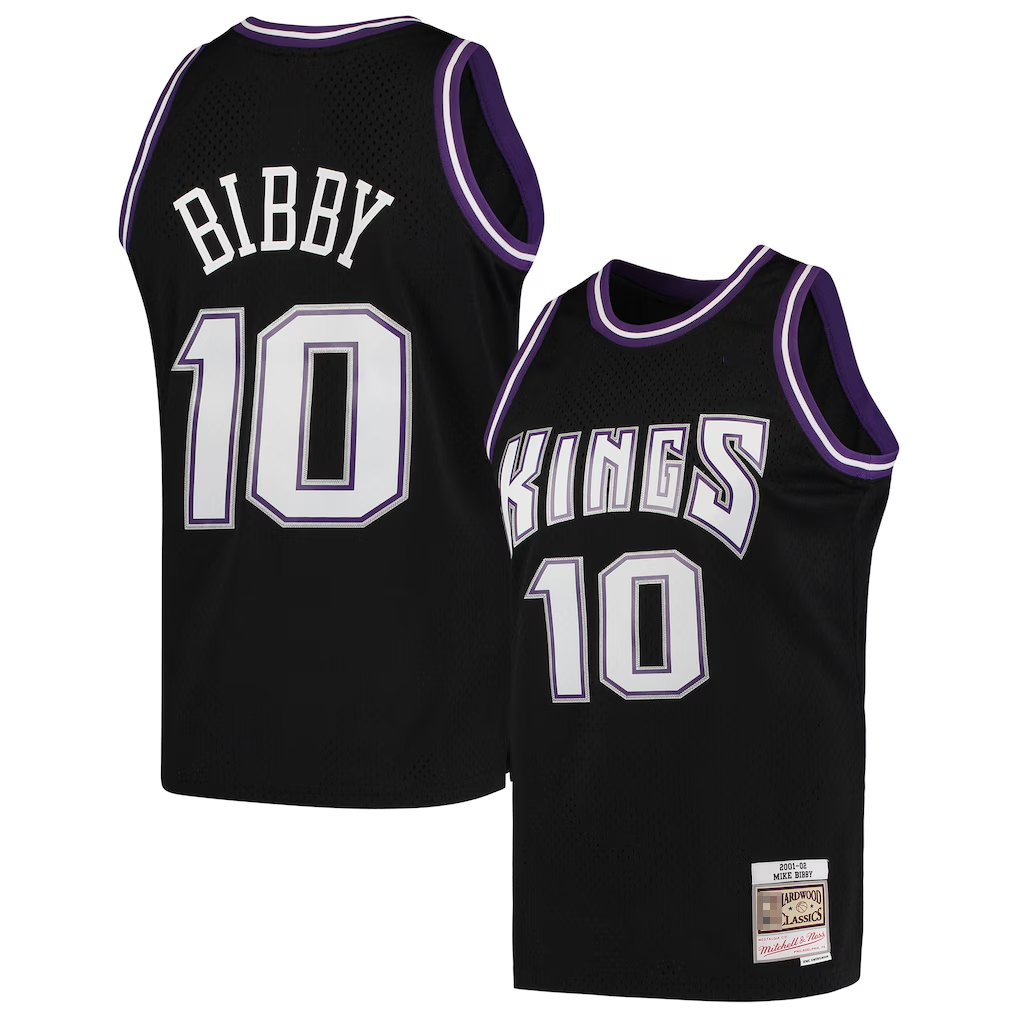 Seanshop S.Kings #10 Mike Bibby Mitchell & Ness Black Hardwood Classics Swingman Jerseys
