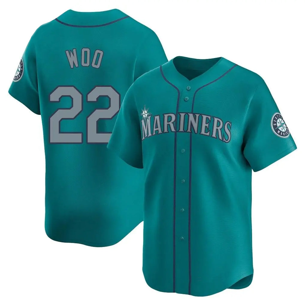 S.Mariners #22 Bryan Woo Player Teal Home Limited Stitched Jerseys