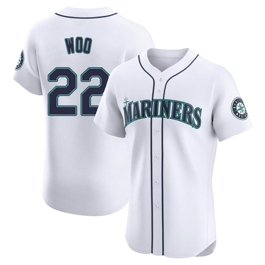 Seanshop  S.Mariners #22 Bryan Woo Player White Home Limited Elite Stitched Jerseys