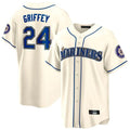 Seanshop  S.Mariners #24 Ken Griffey Jr Player Cream Cooperstown Home Limited Stitched Jerseys