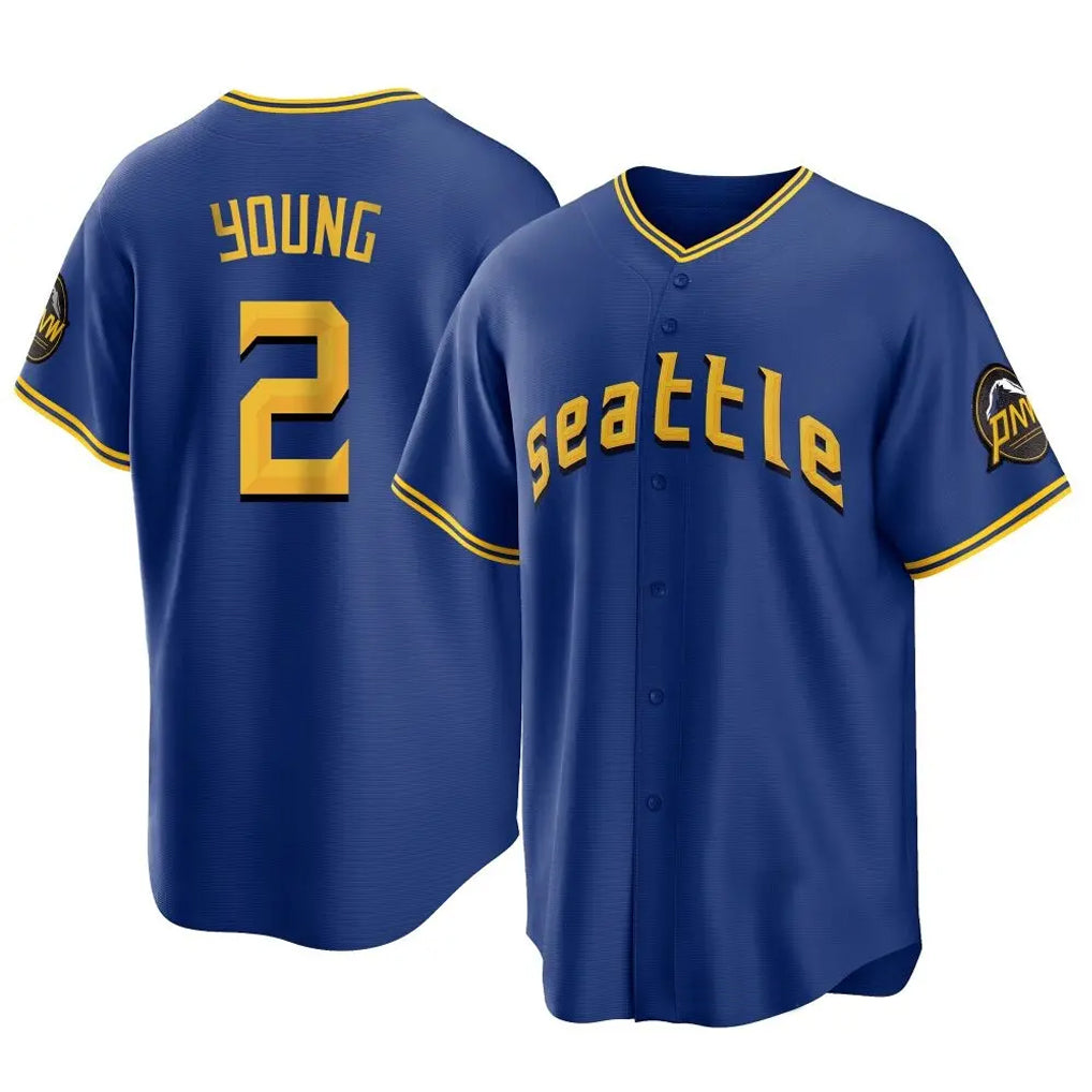 Seanshop  S.Mariners #2 Cole Young Player Royal City Connect Home Game Stitched Jerseys
