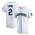 Seanshop  S.Mariners #2 Cole Young Player White Home Limited Elite Stitched Jerseys