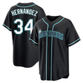 Seanshop  S.Mariners #34 Felix Hernandez Player Black Fashion Home Limited Stitched Jerseys